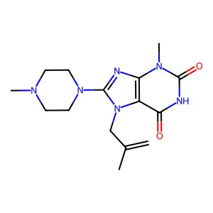 3-methyl-7-(2-methylallyl)-8-(4-methylpiperazin-1-yl)-1H-purine-2,6(3H,7H)-dione structure