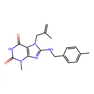 3-Methyl-8-[(4-methylphenyl)methylamino]-7-(2-methylprop-2-enyl)purine-2,6-dione structure