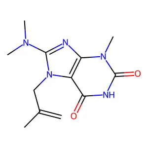8-(dimethylamino)-3-methyl-7-(2-methylallyl)-1H-purine-2,6(3H,7H)-dione structure