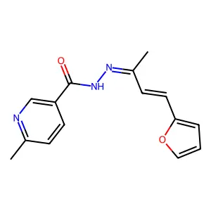 6-Methyl-3-pyridinecarboxylic acid 2-[3-(2-furanyl)-1-methyl-2-propen-1-ylidene]hydrazide structure