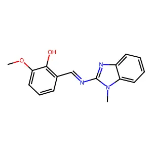 2-Methoxy-6-[[(1-methyl-1H-benzimidazol-2-yl)imino]methyl]phenol structure