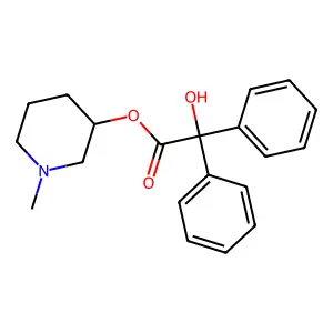 Benzeneacetic acid, alpha-hydroxy-alpha-phenyl-, 1-methyl-3-piperidinyl ester structure