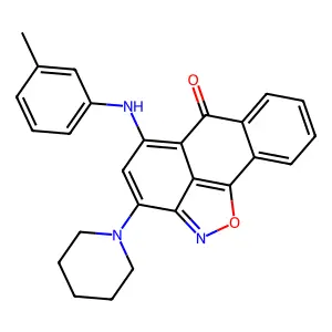 3-(1-piperidinyl)-5-(3-toluidino)-6H-anthra[1,9-cd]isoxazol-6-one structure