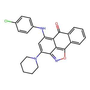 5-(4-chloroanilino)-3-(1-piperidinyl)-6H-anthra[1,9-cd]isoxazol-6-one structure