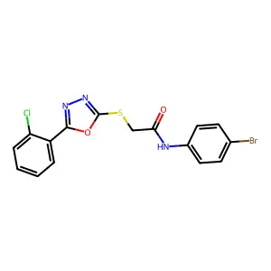 N-(4-bromophenyl)-2-((5-(2-chlorophenyl)-1,3,4-oxadiazol-2-yl)thio)acetamide structure