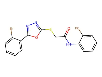 N-(2-Bromophenyl)-2-((5-(2-bromophenyl)-1,3,4-oxadiazol-2-yl)thio)acetamide structure