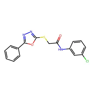 N-(3-Chlorophenyl)-2-((5-phenyl-1,3,4-oxadiazol-2-yl)thio)acetamide structure