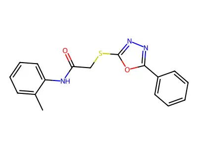 2-((5-Phenyl-1,3,4-oxadiazol-2-yl)thio)-N-(o-tolyl)acetamide structure
