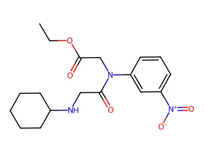 [(2-Cyclohexylamino-acetyl)-(3-nitro-phenyl)-amino]-acetic acid ethyl ester structure