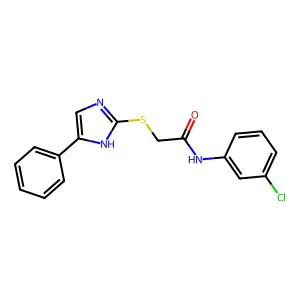 N-(3-Chlorophenyl)-2-((4-phenyl-1H-imidazol-2-yl)thio)acetamide structure
