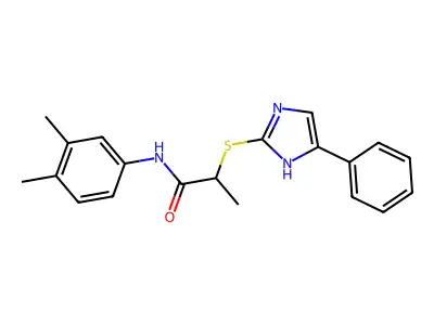 N-(3,4-Dimethylphenyl)-2-((4-phenyl-1H-imidazol-2-yl)thio)propanamide structure