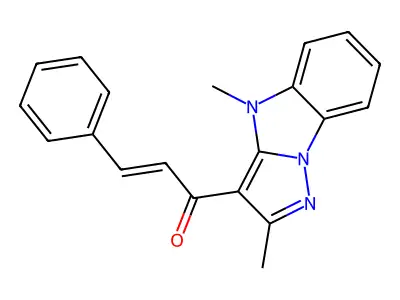 (E)-1-(2,4-dimethylpyrazolo[1,5-a]benzimidazol-3-yl)-3-phenylprop-2-en-1-one structure