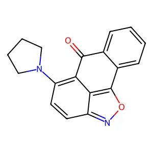 5-(pyrrolidin-1-yl)-6H-anthra[1,9-cd]isoxazol-6-one structure