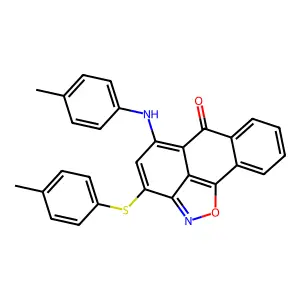 5-(p-Tolylamino)-3-(p-tolylthio)-6H-anthra[1,9-cd]isoxazol-6-one structure