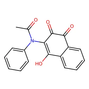 N-(3-hydroxy-1,4-dioxo-1,4-dihydronaphthalen-2-yl)-N-phenylacetamide structure