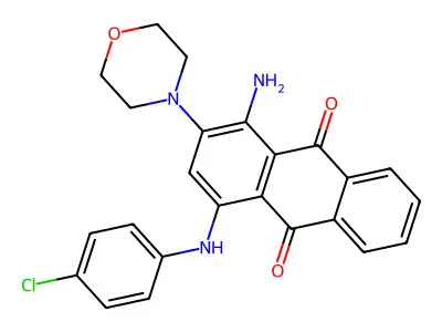 1-Amino-4-(4-chloroanilino)-2-morpholin-4-ylanthracene-9,10-dione structure