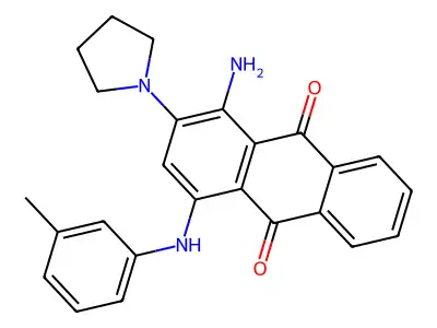 1-Amino-4-(3-methylanilino)-2-pyrrolidin-1-ylanthracene-9,10-dione structure