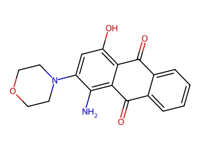 1-Amino-4-hydroxy-2-morpholin-4-ylanthracene-9,10-dione structure