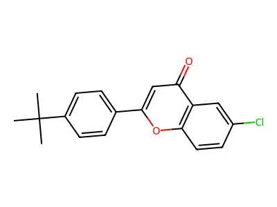 2-(4-tert-butylphenyl)-6-chloro-4H-chromen-4-one structure