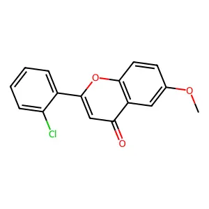 2-(2-chlorophenyl)-6-methoxy-4H-chromen-4-one structure