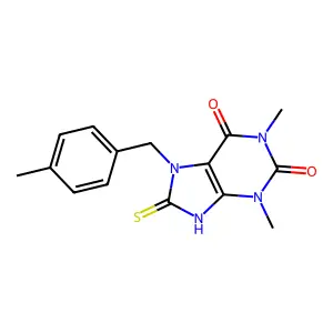 8-mercapto-1,3-dimethyl-7-(4-methylbenzyl)-1H-purine-2,6(3H,7H)-dione structure