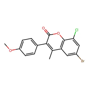 6-Bromo-8-chloro-3-(4-methoxyphenyl)-4-methylchromen-2-one structure
