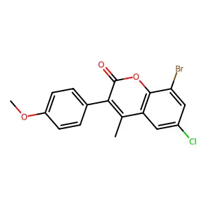 8-Bromo-6-chloro-3-(4-methoxyphenyl)-4-methylchromen-2-one structure