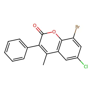 8-Bromo-6-chloro-4-methyl-3-phenylcoumarin structure