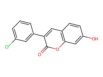 3-(3-Chlorophenyl)-7-hydroxychromen-2-one structure