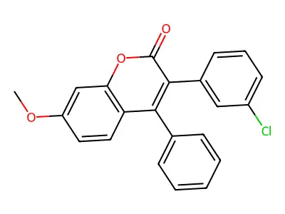 3-(3-Chlorophenyl)-7-methoxy-4-phenylchromen-2-one structure