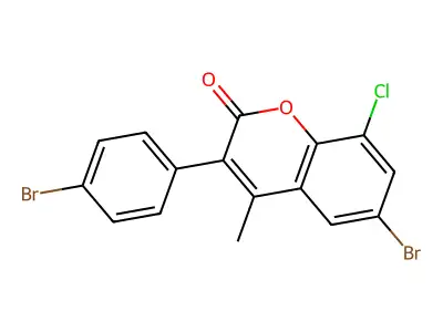6-Bromo-3-(4-bromophenyl)-8-chloro-4-methylchromen-2-one structure