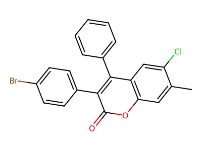 3-(4-Bromophenyl)-6-chloro-7-methyl-4-phenylchromen-2-one structure