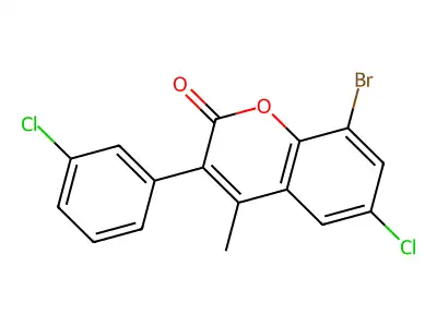 8-Bromo-6-chloro-3-(3-chlorophenyl)-4-methylchromen-2-one structure