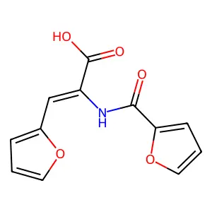 2-[(Furan-2-carbonyl)-amino]-3-furan-2-yl-acrylic acid structure
