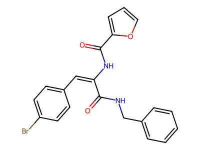 N-[(E)-3-(benzylamino)-1-(4-bromophenyl)-3-oxoprop-1-en-2-yl]furan-2-carboxamide structure