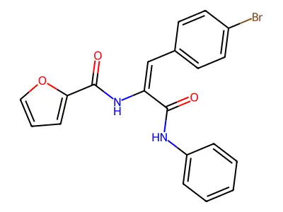 N-[(E)-3-anilino-1-(4-bromophenyl)-3-oxoprop-1-en-2-yl]furan-2-carboxamide structure