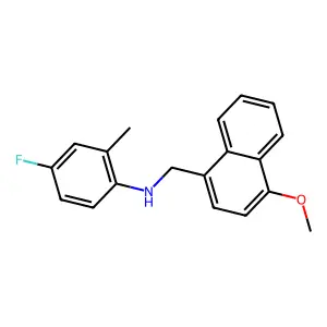 4-fluoro-N-[(4-methoxynaphthalen-1-yl)methyl]-2-methylaniline structure