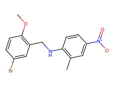 N-[(5-bromo-2-methoxyphenyl)methyl]-2-methyl-4-nitroaniline structure