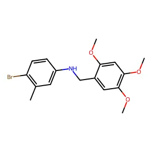4-bromo-3-methyl-N-[(2,4,5-trimethoxyphenyl)methyl]aniline structure