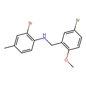 2-bromo-N-[(5-bromo-2-methoxyphenyl)methyl]-4-methylaniline structure