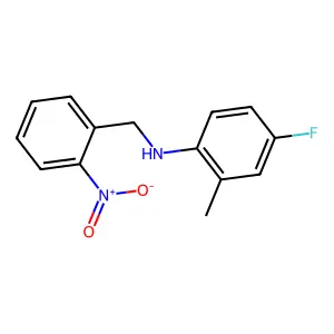 4-fluoro-2-methyl-N-(2-nitrobenzyl)aniline structure