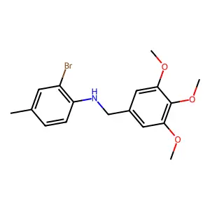 2-bromo-4-methyl-N-[(3,4,5-trimethoxyphenyl)methyl]aniline structure
