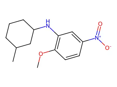 2-methoxy-N-(3-methylcyclohexyl)-5-nitroaniline structure