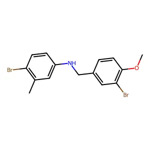 4-bromo-N-[(3-bromo-4-methoxyphenyl)methyl]-3-methylaniline structure
