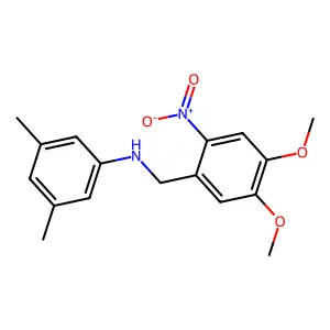 N-(4,5-dimethoxy-2-nitrobenzyl)-3,5-dimethylaniline structure