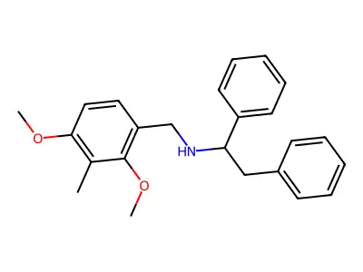 N-(2,4-dimethoxy-3-methylbenzyl)-1,2-diphenylethanamine structure