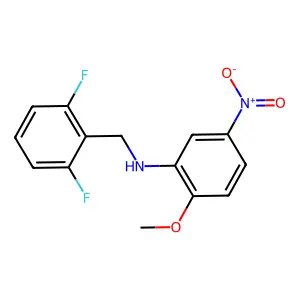 N-(2,6-difluorobenzyl)-2-methoxy-5-nitroaniline structure