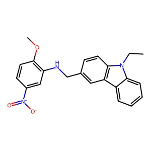 N-[(9-ethylcarbazol-3-yl)methyl]-2-methoxy-5-nitroaniline structure