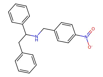 N-(4-nitrobenzyl)-1,2-diphenylethanamine structure