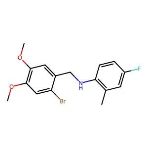 N-[(2-bromo-4,5-dimethoxyphenyl)methyl]-4-fluoro-2-methylaniline structure